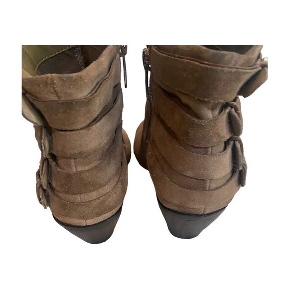 Sam Edelman Womens 7.5 Lucca Suede Buckle Ankle  Booties Boots Brown 2.5" Heel - Picture 8 of 13